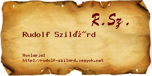 Rudolf Szilárd névjegykártya