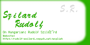 szilard rudolf business card